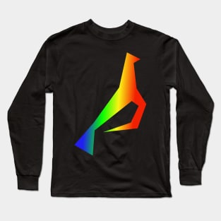 Origami Neon Rainbow Dove - Sign for peace Long Sleeve T-Shirt